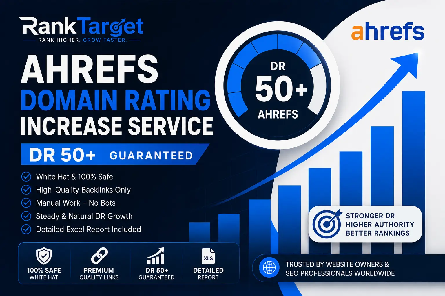 Increase Ahrefs Domain Rating DR 50 plus - Ranktarge